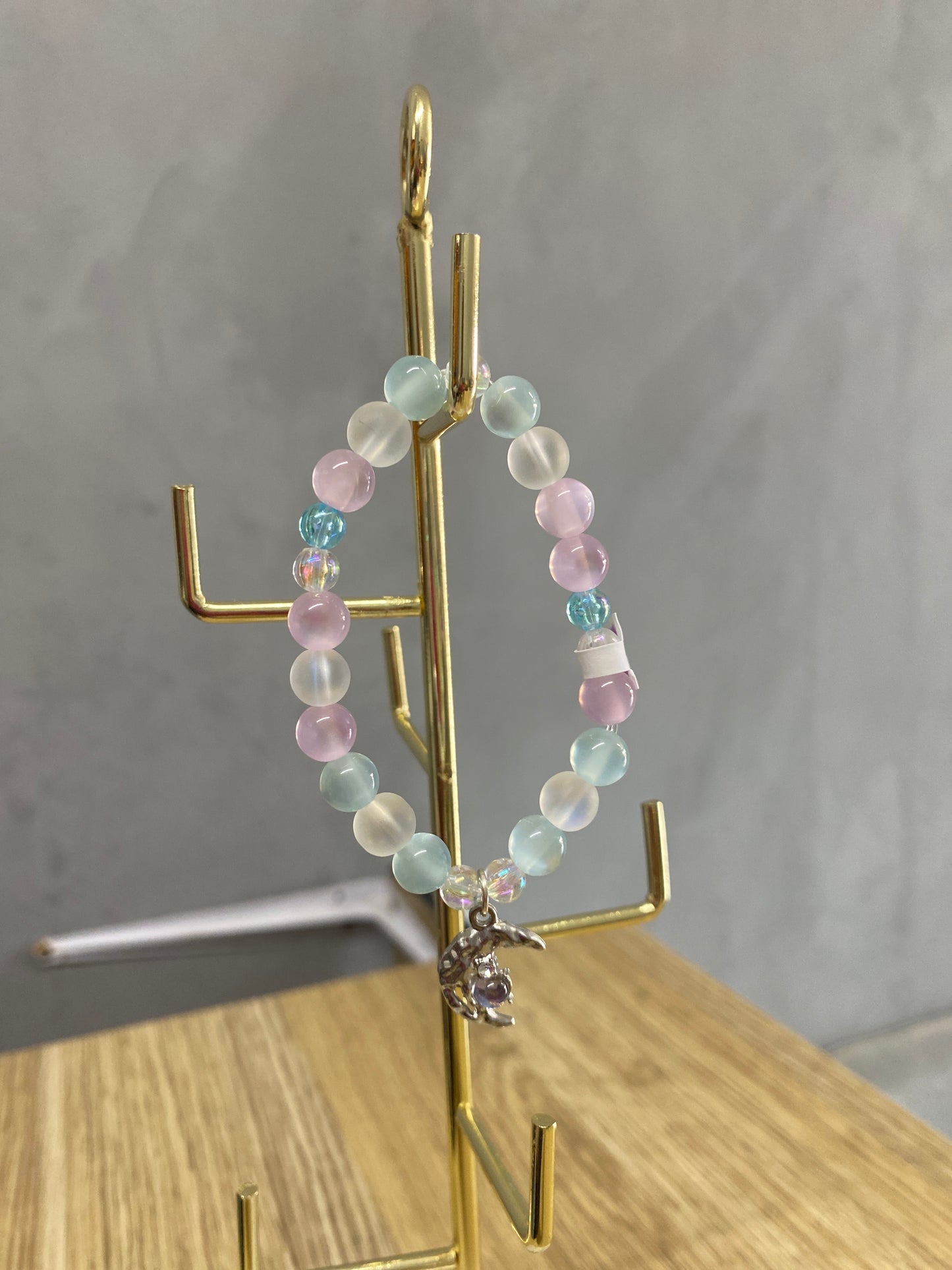 Glass Bead Bracelet With Charms